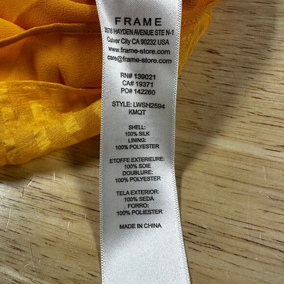 Frame Silk Crinkle Draped Halter Neck Top Orange Women's Size Large New With Tag - Picture 8 of 11